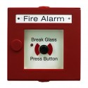 Break glass to push fire alarm