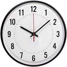 Simplex (6310-9075) 12″ Clock – Impulse, Round Semi Flush 24V60 3WBLK