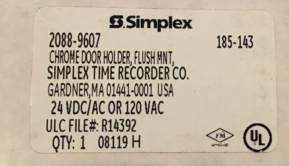 Simplex 2088-9608 chrome door holder Brand New FREE SHIPPING 