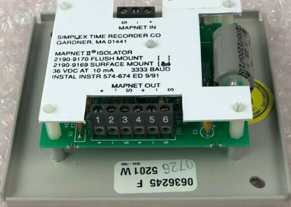 Simplex MAPNET II Control Relay ZAM DPDT Contacts 10 mA @ 24 VDC 2190-9163 