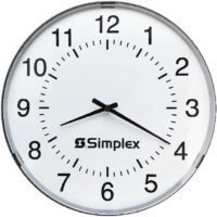 Simplex (6310-9075A) 12in Clock Impulse, Round Semi Flush / 24V60 3WBLK