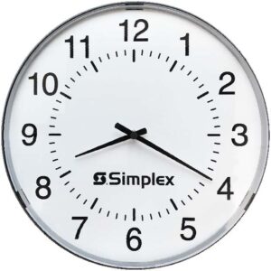Simplex (6310-9075A) 12in Clock Impulse, Round Semi Flush / 24V60 3WBLK