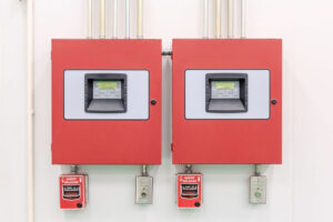 Fire control panel in a commercial building