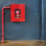 Old fire alarm system in commercial building