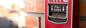 pull fire alarm on building