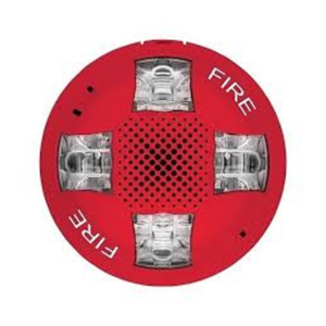 EDWARDS (GCSVHRF) Ceiling Speaker/Strobe, 135-185cd, Red,