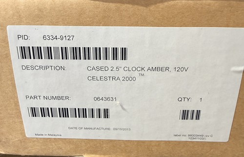 Simplex (6334-9142) 4.0" amber led clock 120 vac