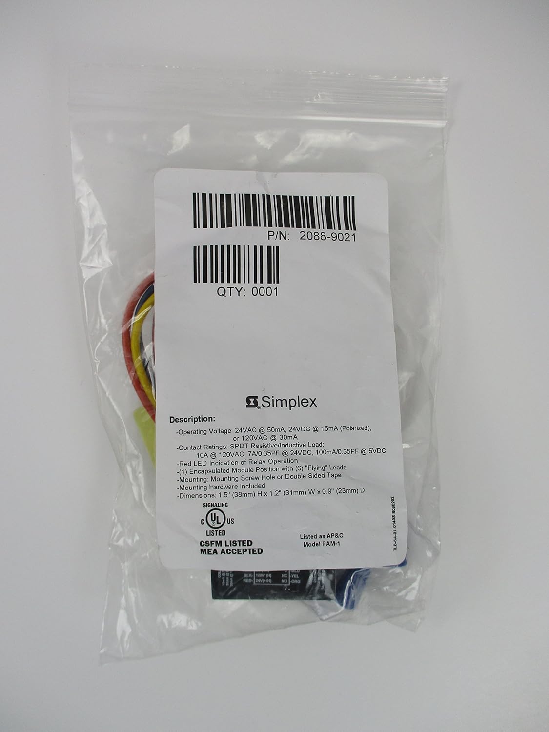 Simplex 2088-9021, Simplex (2088-9021) Encapsulated Relay Pam-1