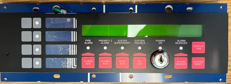 Simplex 4601-9153, Simplex (4601-9153) 4-Gang Cover Plate (Red) Designed For Use With Simplex 4601 Series Annunciators