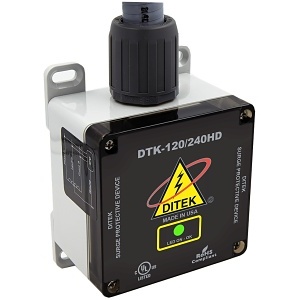 Ditek DTK-120/240BK1, Ditek (DTK-120/240BK1) 120/240 Vac, Circuit Breaker Style, Ul1449 Classifed Spd Type 2