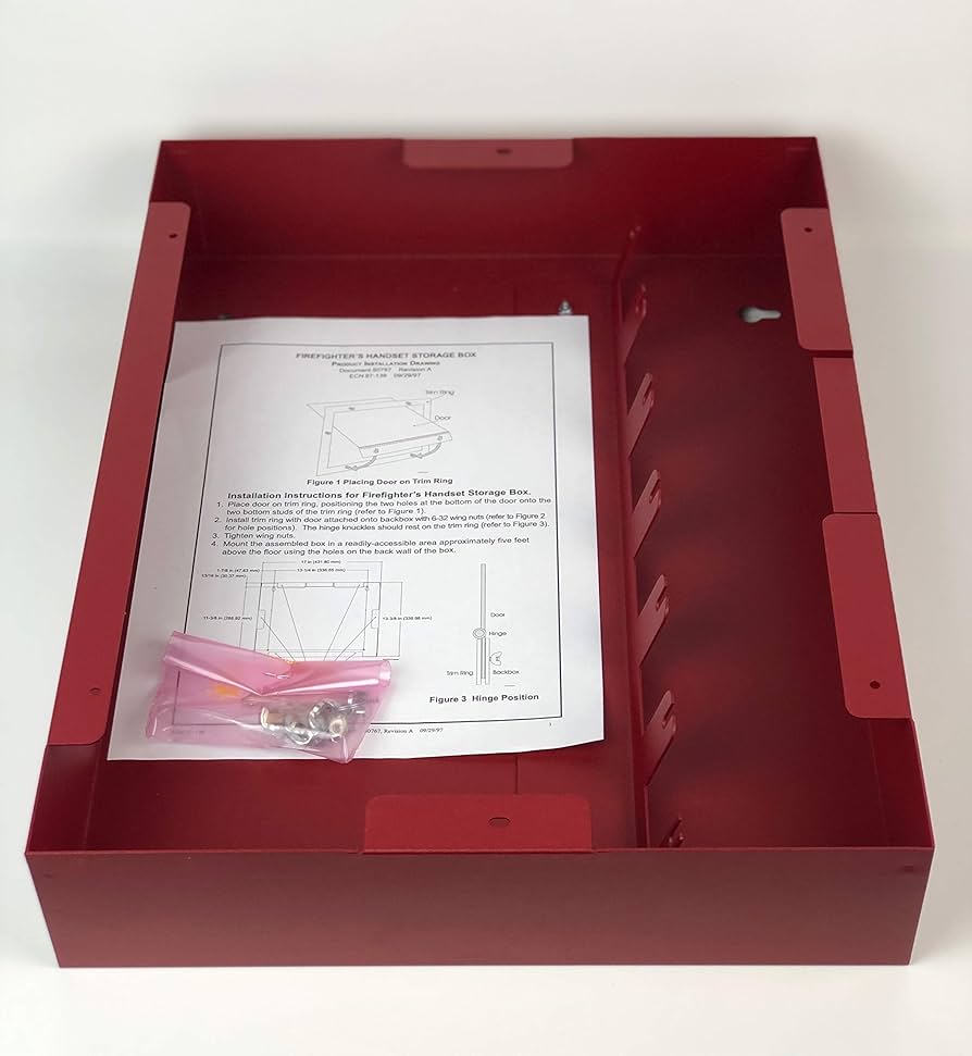 Notifier FHSC-R, Notifier (FHSC-R) Firefighters Handset Cabinet, Recessed Mount, Houses Up To Five Handsets, Red