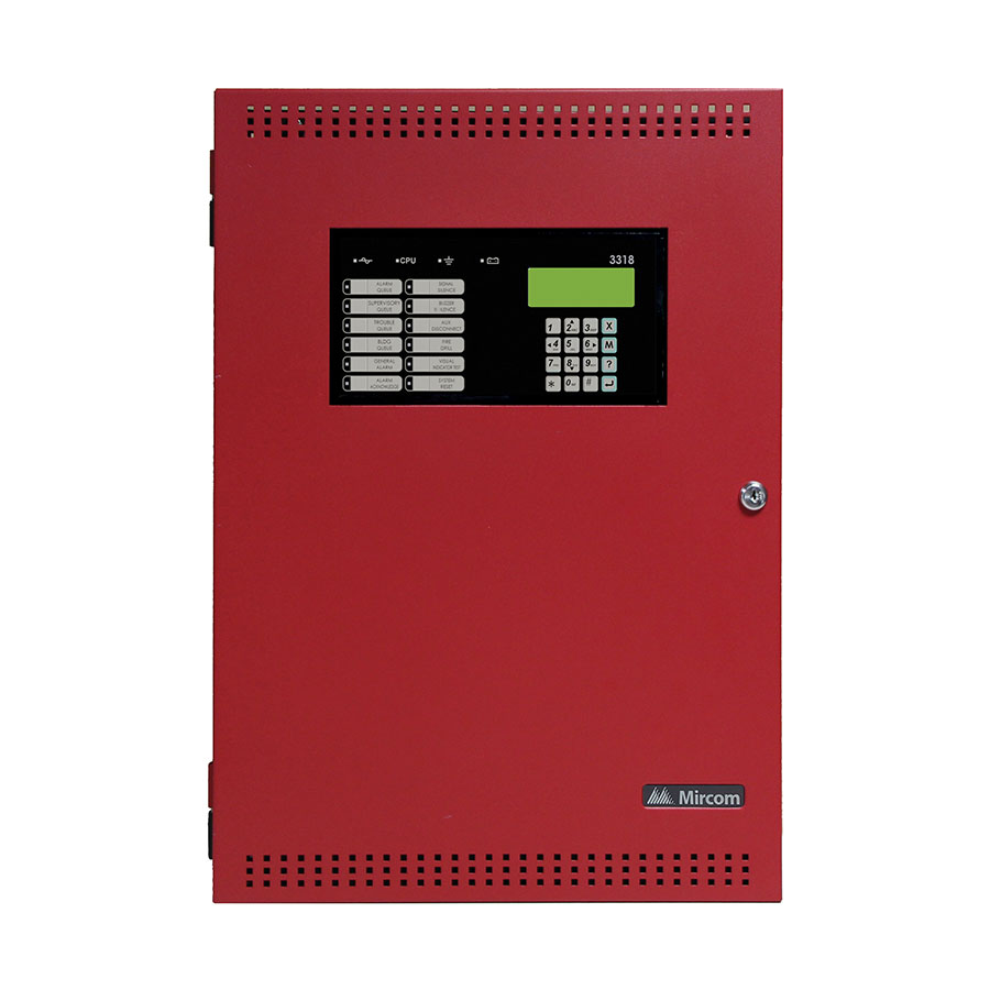 Mircom FX-3318, Mircom (FX-3318) Black Backbox And Red Door Enclosure. Comes Complete With Main Board
