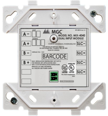 Mircom MIX-4040, Mircom (MIX-4040) Module 4000 Series Dual Input