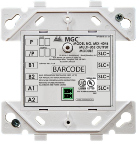 Mircom MIX-4046, Mircom (MIX-4046) Supervised Output Module