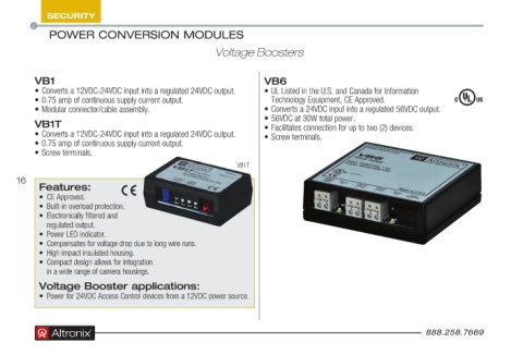 Altronix VB1T, Altronix (VB1T) 12-24Vdc To 24Vdc .75A, Term B