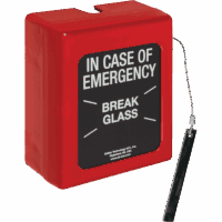 STI STI-4130EM Break Glass Stopper w/ Red Spacer & with EMERGENCY text