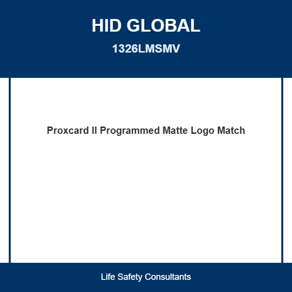HID 1326LMSMV, Hid (1326LMSMV) Hid Proxcard Ii,Prog,F Matte, Logo, Match#