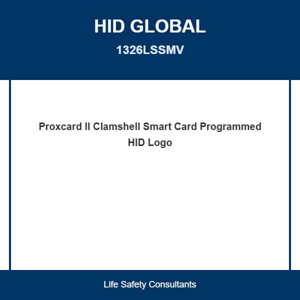 HID 1326LSSMV, Hid (1326LSSMV) Proxcard Ii 1326 Clamshell Smart Card, Programmed, Hid Logo Front And Back