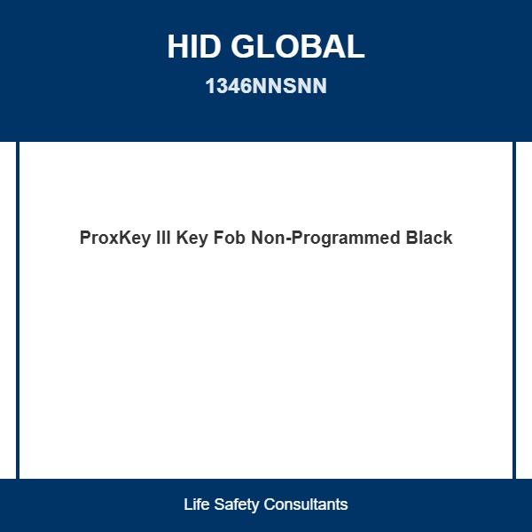 HID 1346NNSNN, Hid (1346NNSNN) Proxkey Iii 1346 Key Fob, Non-Programmed, No Numbers, Black With Grey Insert