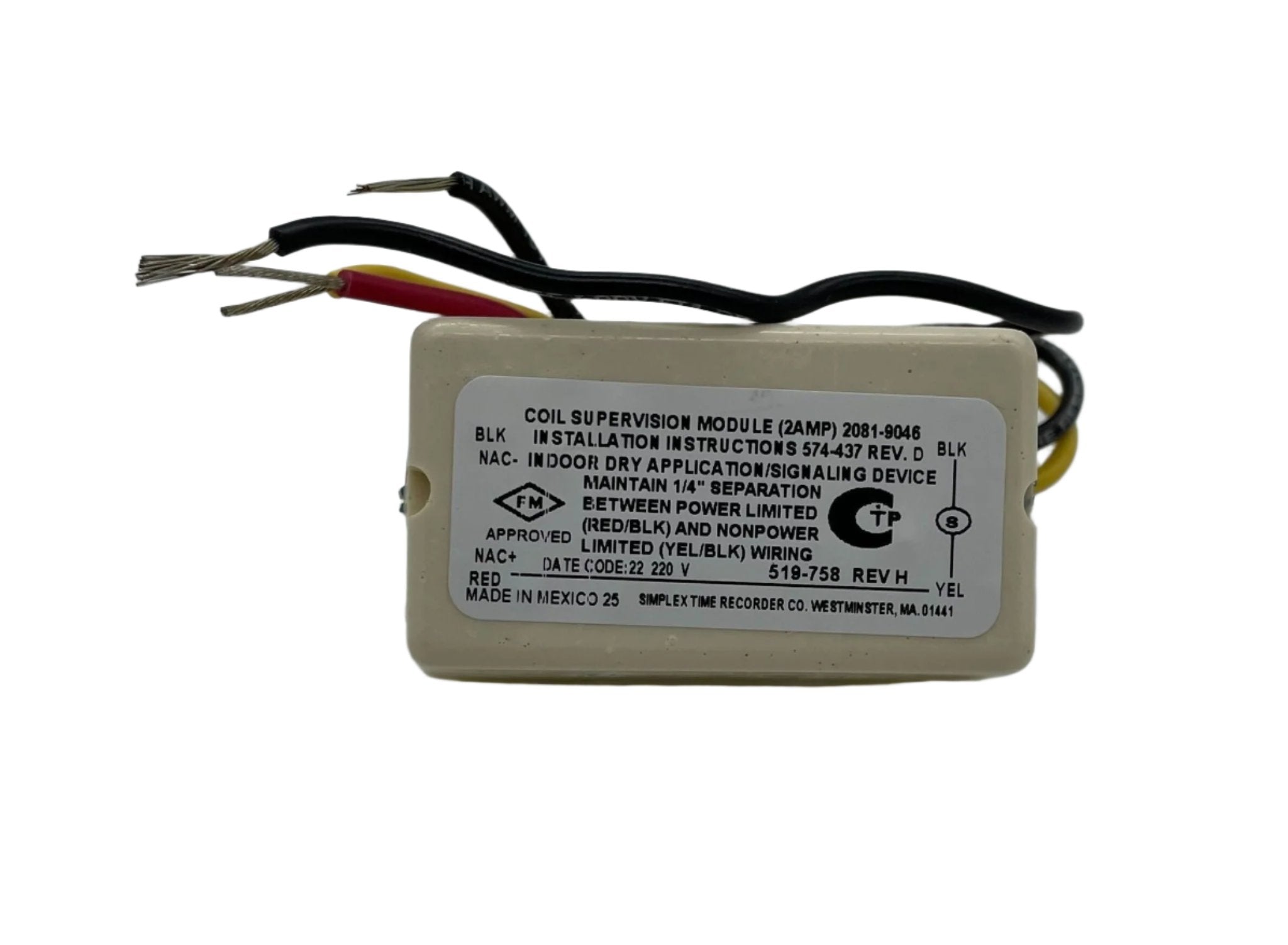 Simplex 2081-9046, Simplex (2081-9046) 2 amp coil supervisory module
