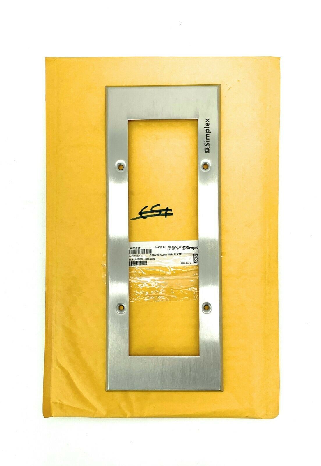 Simplex 4603-9111, Simplex (4603-9111) 6 gang alum trim plate