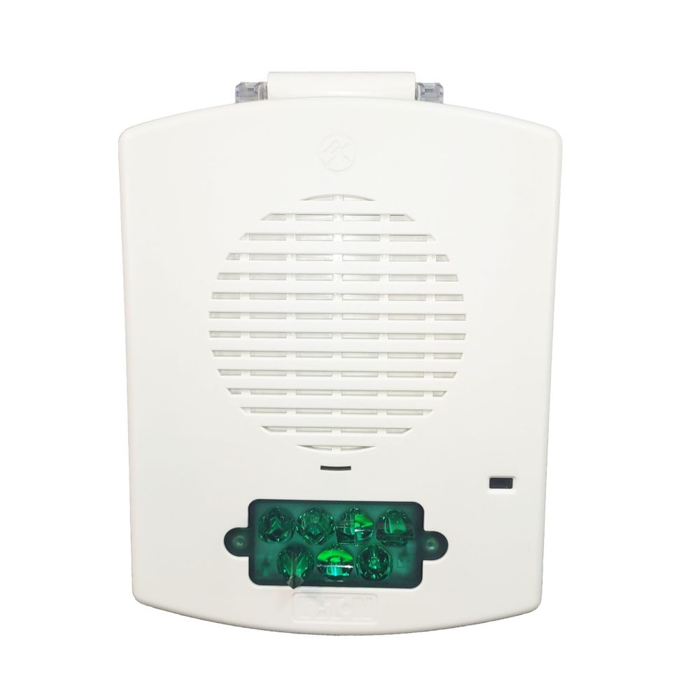 Wheelock EL3RMTSTG-NW, Wheelock (EL3RMTSTG-NW) (Cn106663) Eluxa 3R Multitone Strobe, Green Lens, No Lettering, With Mp, Whi