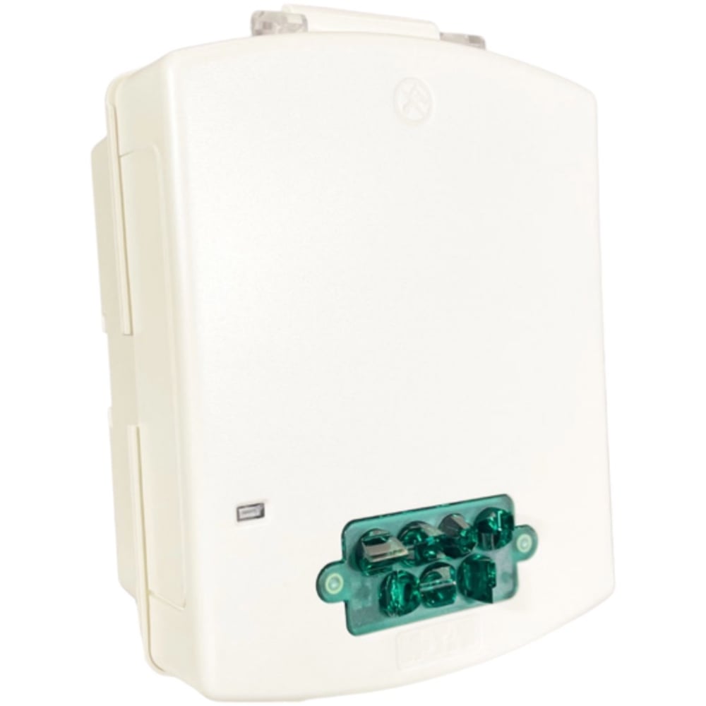 Wheelock EL4XSTG-NW, Wheelock (EL4XSTG-NW) Eluxa 4X – Strobe, Green Lens, No Lettering, With Backbox, Whi