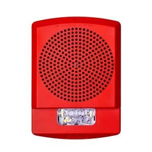 Wheelock ELMTSR-A, Wheelock (ELMTSR-A) Eluxa,Multitone Strobe Hn,Red,Wall,24V, Agent Lettering, Clear Lens