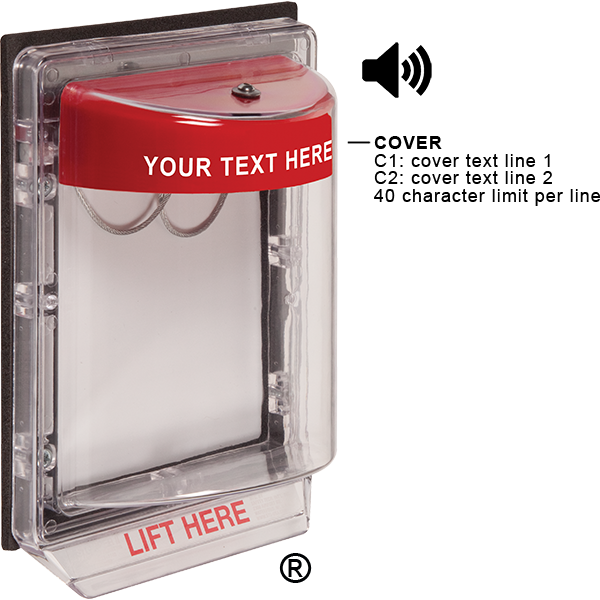 sti sti-1150cr, STI STI-1150CR *CUSTOM LABEL*Stopper II w/Horn Fl Mt, Indoor/Outdoor – red horn housing