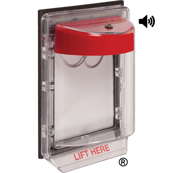 sti sti-1150nr, STI STI-1150NR *NO FIRE LABEL*Stopper II w/Horn Fl Mt, Indoor/Outdoor – red horn housing