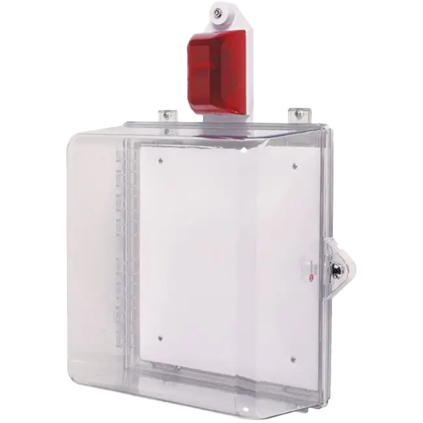 sti sti-7535, STI STI-7535 Polycarbonate Cabinet w/Red Siren/Strobe Alarm, Thumb Lock