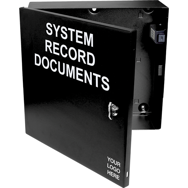 sti em1212doc-u-bk, STI EM1212DOC-U-BK Black Metal “System Record Documents” Box with USB-C Flash Drive, Thumb Lock