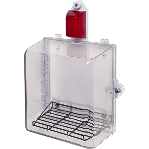sti sti-7535med, STI STI-7535MED Polycarbonate Cabinet with Wire Shelf, Siren/Strobe Alarm & Thumb Lock