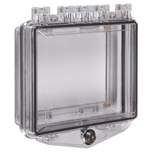 sti sti-7510c, STI STI-7510C Polycarbonate Enclosure w/Open Bkbx for Fl Mt Apps & Exterior Key Lock