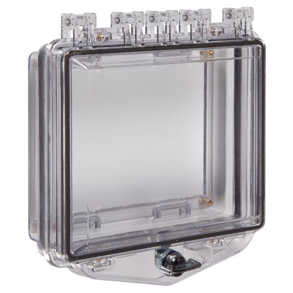sti sti-7511c, STI STI-7511C Polycarbonate Enclosure w/Open Bkbx for Fl Mt Apps & Exterior Thumb Lock