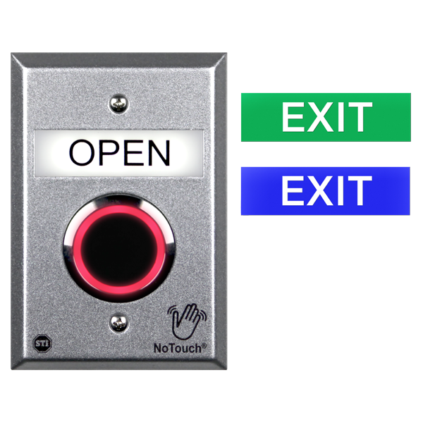 sti nt-ca100-en, STI NT-CA100-EN NoTouch Cast Aluminum Button, US Single-Gang