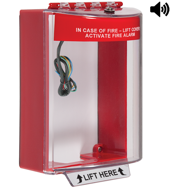 sti sti-13230fr, STI STI-13230FR Universal Stopper Dome Cover w/Spacer, Horn, Relay, Red Housing, Fire Label
