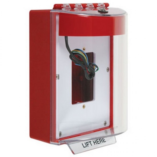 sti sti-13530nr, STI STI-13530NR Universal Stopper Dome Cover w/Horn, Relay, Enc. Bkbx, Open Mt Plate, Red Housing…