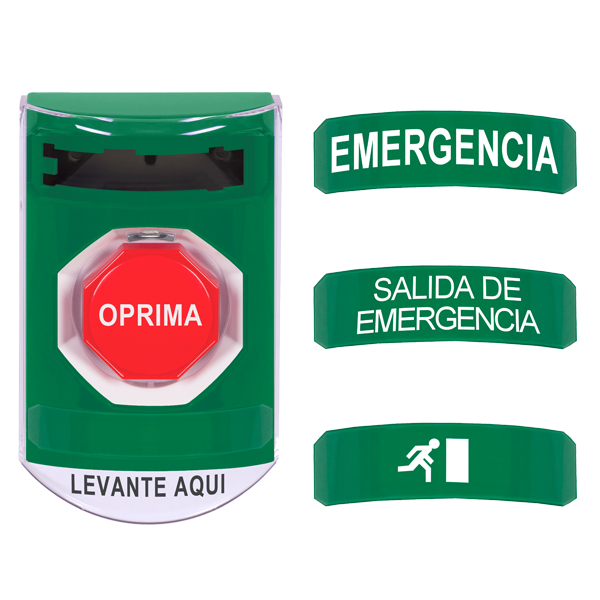 sti cp-ss13-es, STI CP-SS13-ES Contractor 3-Pack, 3-in 1 Illuminated Stopper Station – Green, Spanish