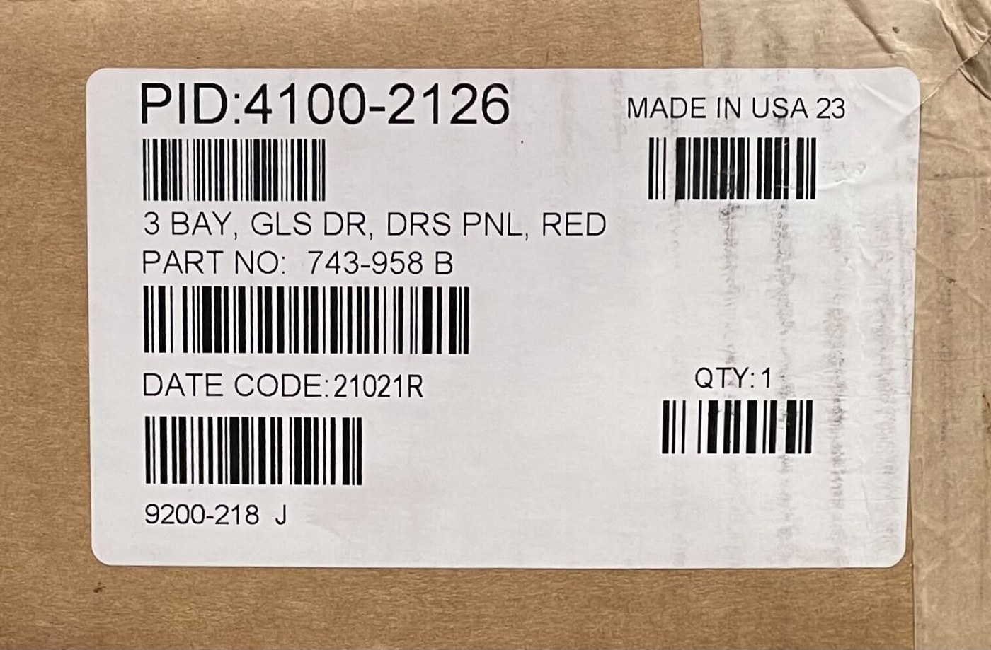 Simplex 4100-2126, Simplex (4100-2126) 3 bay glass door&retainer red