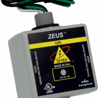 Ditek (D50-120/2083Y) 120/208 vac 3 phase wye, 4w(+g) , 50ka, spd type 1 & 2, ul1449 listed
