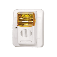 Gentex (GECA24PWW) Horn/strobe, amber lens, selectable candela strobe, wall mount, plain (no lettering) , white faceplate