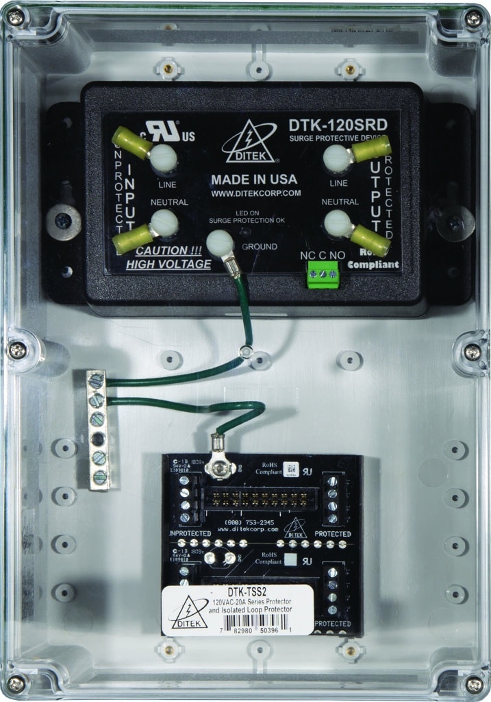 Ditek DTK-TSS2, DITEK (DTK-TSS2) “Protects 120VAC Power and up to 4 pairs