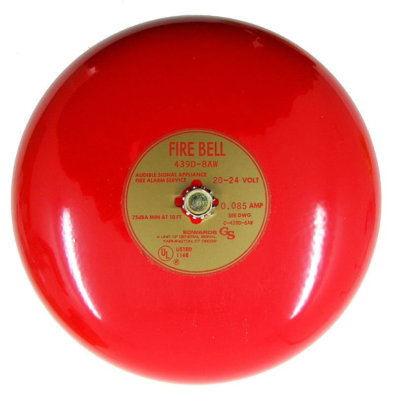 KIDDE COMMERCIAL 439D-8AW-R, KIDDE COMMERCIAL (439D-8AW-R) Fire Alarm Bell, 8″ (200mm), Vibrating,