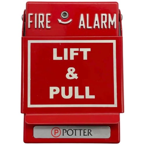 POTTER RMS-1T-WP-LP, POTTER (RMS-1T-WP-LP) Pull Station, Dual Action, Weatherproof,