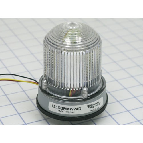 Edwards 125XBRMW24D, Edwards (125XBRMW24D) 125 Class Xbr Led Beacon, Steady-On / Lightburst, 24Vdc, 0.215A, White