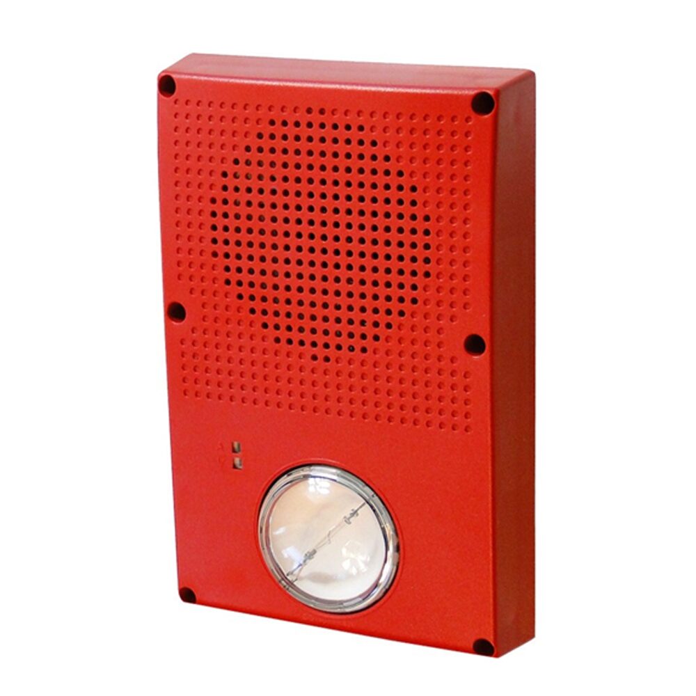 KIDDE COMMERCIAL WG4RN-HVMC, Kidde Commercial (WG4RN-HVMC) Outdoor Rated Wall/Ceiling Horn/Strobe, Red W/O Marking