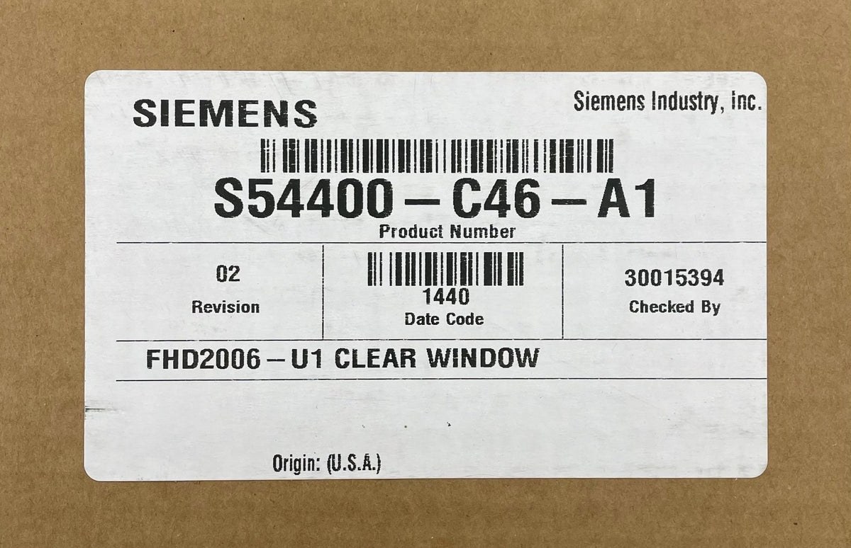 Siemens FHD2006-U1, Siemens (FHD2006-U1) Clear Window