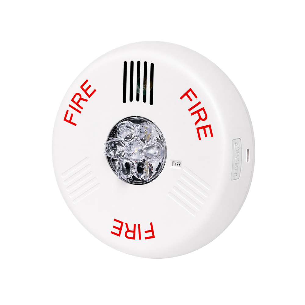 Potter Electric Signal PE-HSWC, Potter (PE-HSWC) (4871009) Horn Strobe, Led, Ceiling, White, Fire, Clear Lens