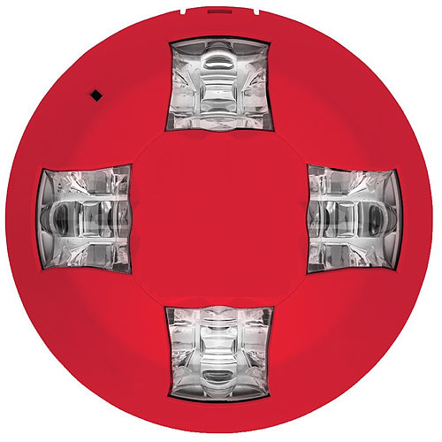 KIDDE COMMERCIAL EGCVHRN, Kidde Commercial (EGCVHRN) Ceiling Strobe, 135-185Cd, Red, No Marking